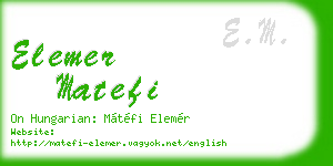 elemer matefi business card