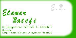 elemer matefi business card